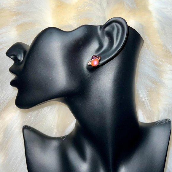 Pearl Cluster Earrings w/ Swarovski Crystals in Chocolate Gold by Origami Owl - Picture 2 of 8